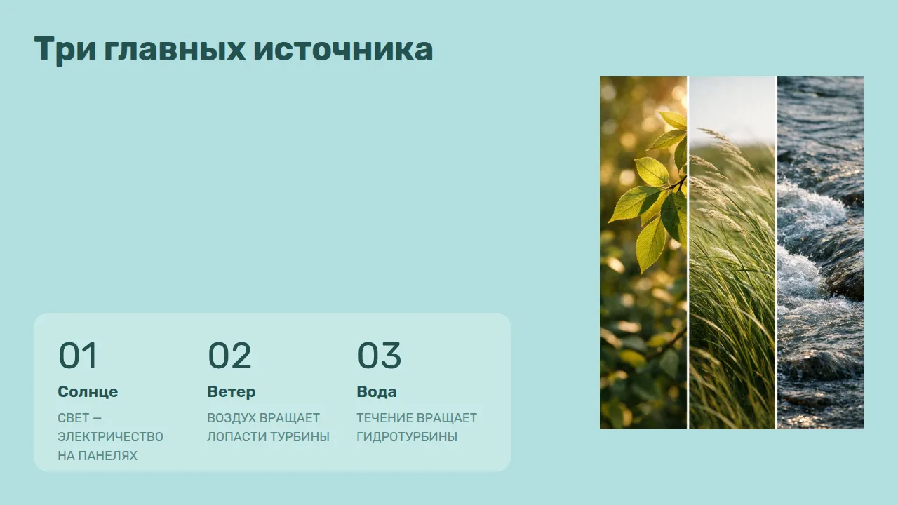 Слайд «Три главных источника»
