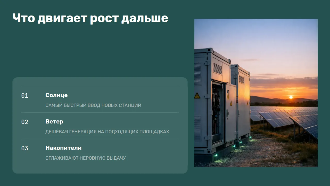 Слайд «Что двигает рост дальше»
