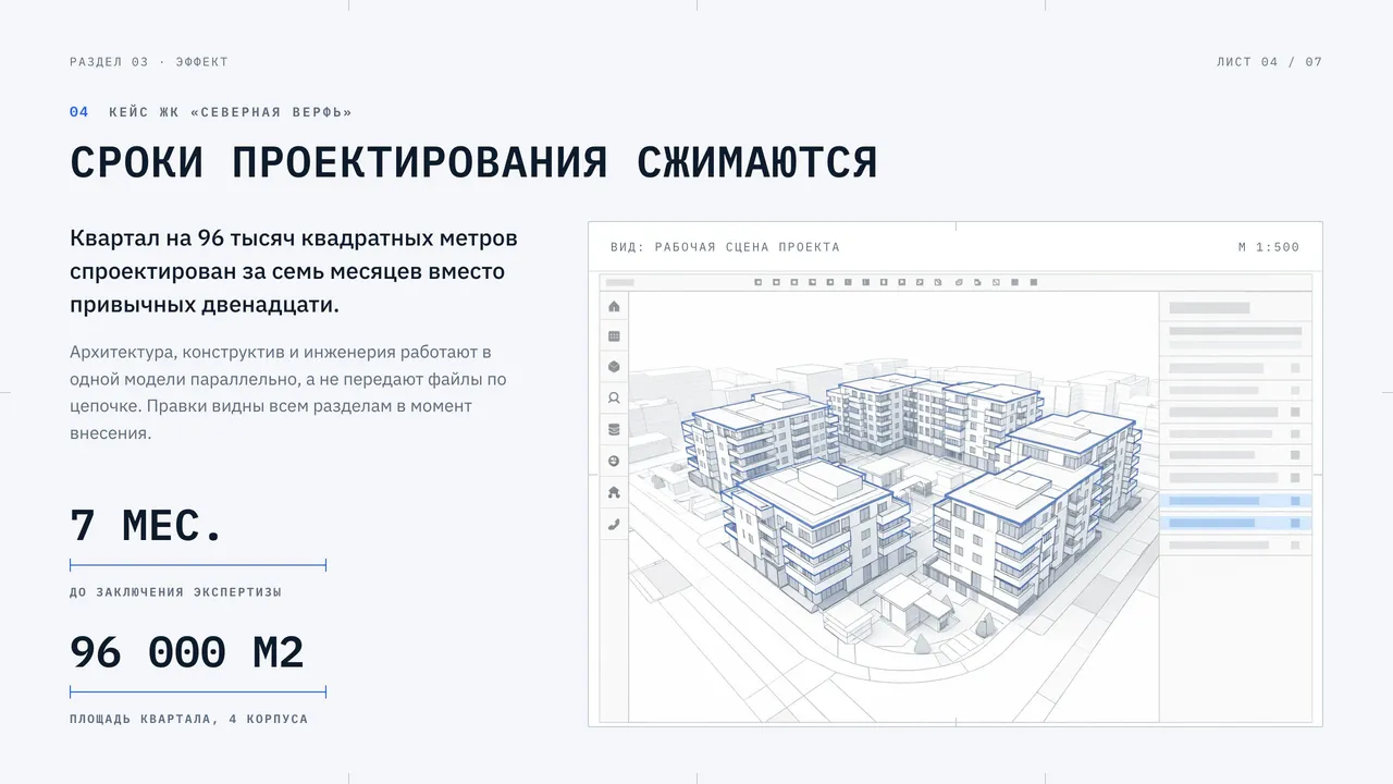 Шаблон «Чертёж»: две колонки: текст и акцент